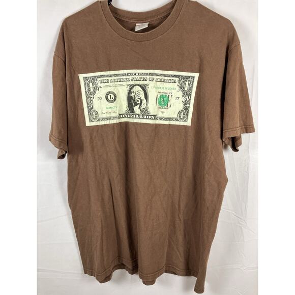Supreme FW17 Dollar Tee Size Large Brown Graphic Logo Authentic T Shirt - Picture 1 of 8